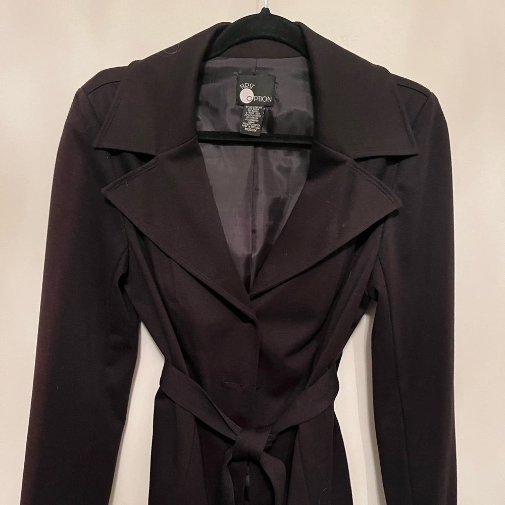 Black 3 button belted Blazer